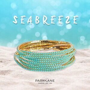 NWT Park Lane Seabreeze Bracelet 10 Gold Turquoise Sparkle Box Exclusive